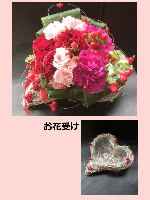 母の日 ハートアレンジメント